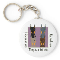 Doberman colors key chain