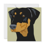 Doberman Head, Black, Uncropped Personalized Invitation