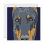 Doberman Head, Blue, Cropped Personalized Invite