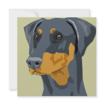 Doberman Head, Blue, Uncropped Personalized Invitation