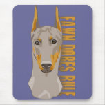 Doberman Head, Fawn Dogs Rule Mouse Pads