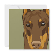 Doberman Head, Red Custom Invite
