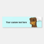 Doberman Head, Red, Uncropped Bumper Sticker