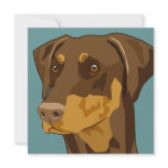 Doberman Head, Red, Uncropped Invitation