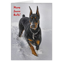 Doberman Holiday Card Snowball Catcher
