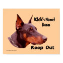 Doberman Keep Out Kids Room Personalized Poster posters by SmilinEyesTreasures Doberman Keep Out Kids Room Personalized Poster posters