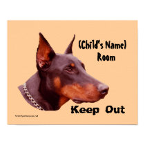 Doberman Keep Out Kids Room Personalized Poster posters by SmilinEyesTreasures Doberman Keep Out Kids Room Personalized Poster posters