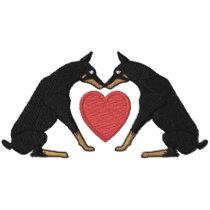 Doberman Love Embroidered Short Sleeved Shirt