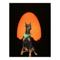 Doberman on-watch poster posters
