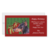 Doberman Pinscher Animal Christmas Holiday Card Picture Card