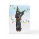 Doberman Pinscher (Black and Tan) Christmas card