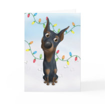 Doberman Pinscher (Black and Tan) Christmas cards