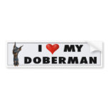 Doberman Pinscher (Black and Tan) Love Sticker Bumper Stickers