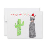 Doberman Pinscher Black Cactus Christmas Custom Invitation