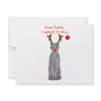 Doberman Pinscher Black Dear Santa Personalized Announcements
