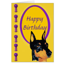 Doberman Pinscher ~ Black Dobie Portrait Greeting Card