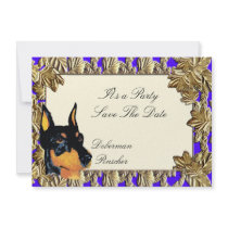 Doberman Pinscher ~ Black Dobie Portrait Custom Announcements