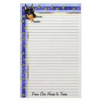 Doberman Pinscher ~ Black Dobie Portrait Stationery Paper