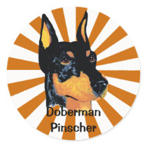 Doberman Pinscher ~ Black Dobie Portrait Stickers