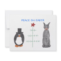 Doberman Pinscher Black Peace On Earth Invite