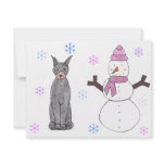 Doberman Pinscher Black &amp; Snowman Personalized Announcement