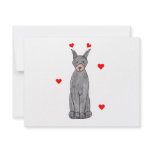 Doberman Pinscher Black Valentine Ears Personalized Invitations