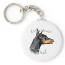 Doberman Pinscher (blk) Dad 2 Key Chains
