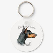 Doberman Pinscher (blk) Dad 2 keychains by GreyWolfCreation Doberman Pinscher (blk) Dad 2 keychains