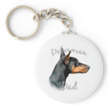 Doberman Pinscher (blk) Dad 2 Key Chains