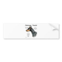 Doberman Pinscher (blk) History Design bumper stickers by GreyWolfCreation Doberman Pinscher (blk) History Design bumper stickers