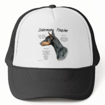 Doberman Pinscher (blk) History Design hats by GreyWolfCreation Doberman Pinscher (blk) History Design hats