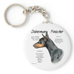 Doberman Pinscher (blk) History Design Key Chains