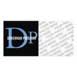 Doberman Pinscher Breed Monogram Design Customized Photo Card
