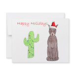 Doberman Pinscher Brown Cactus Christmas Personalized Invites