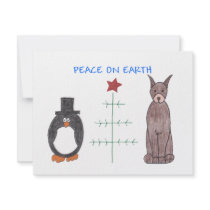 Doberman Pinscher Brown Peace On Earth Custom Invitations