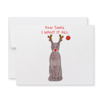 Doberman Pinscher Dear Santa Invitation