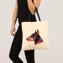 Doberman Pinscher Face Dog Photo Tote Bag by SmilinEyesTreasures Doberman Pinscher Face Dog Photo Tote Bag