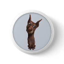 Doberman Pinscher (Fawn) Button by cartoondogs Doberman Pinscher (Fawn) Button