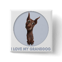 Doberman Pinscher (Fawn) Granddog buttons by cartoondogs Doberman Pinscher (Fawn) Granddog buttons