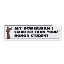 Doberman Pinscher (Fawn) Honor bumper stickers by cartoondogs Doberman Pinscher (Fawn) Honor bumper stickers