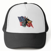 Doberman Pinscher Flag hats