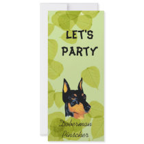 Doberman Pinscher ~ Green Leaves Design Personalized Announcement