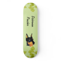 Doberman Pinscher ~ Green Leaves Design Skate Board Decks