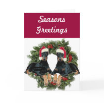 Doberman Pinscher Holiday Card by sweetkiwidesigns Doberman Pinscher Holiday Card