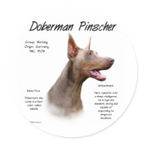 Doberman Pinscher (Isabella) History Design stickers by GreyWolfCreation Doberman Pinscher (Isabella) History Design stickers