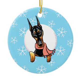 Doberman Pinscher Let it Snow Christmas Ornaments