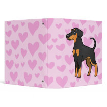 Doberman Pinscher Love (floppy ears) 3 Ring Binders