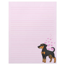 Doberman Pinscher Love (floppy ears) Letterhead Template