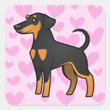 Doberman Pinscher Love (floppy ears) Square Sticker