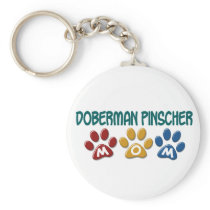 DOBERMAN PINSCHER Mom Paw Print 1 Keychains